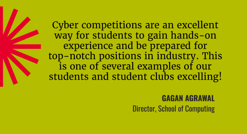 Cyber competitions are an excellent way for students to gain hand-on experience and be prepared for top-notch positions in industry. This is one of several examples of our students and student clubs excelling! infograph